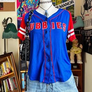 Blue and Red Button-Up Jersey